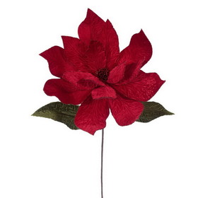 Vickerman 27.5" Red Poinsettia 24" Flower 2/Bag