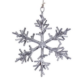 Vickerman 6.5" Silver Twig Snowflake Orn 6/Bag