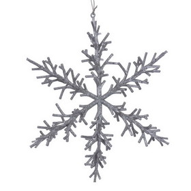 Vickerman 12" Silver Twig Snowflake Orn 3/Bag