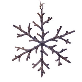 Vickerman 8" Beige Twig Snowflake Orn 8/Bag