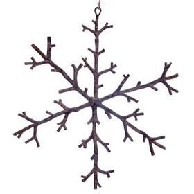 Vickerman 12" Beige Twig Snowflake Ornament 6/Bag