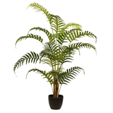 Vickerman Potted Fern Palm Real Touch Leaves