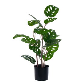 Vickerman TA240324 24" Green Monstera Potted Real Touch