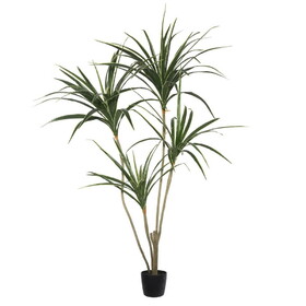 Vickerman 4.5' Potted Artificial Yellow Edge Green Yucca.
