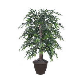 Vickerman TBU1440-RB 4' Green Smilax Bush in Plastic Contain