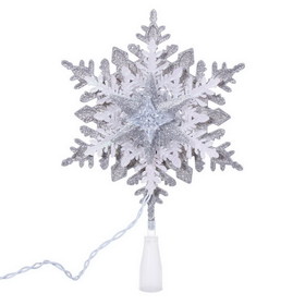 Vickerman X222307 13.5" LED Silver-Wht Snowflake Tree Top