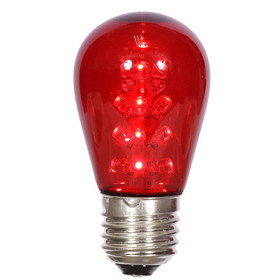 Vickerman XS14P03-5 S14 LED Red Transp Bulb E26 Base 5/pk