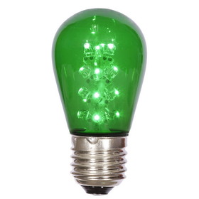 Vickerman XS14P04-5 S14 LED Green Transp Bulb E26 Base 5/pk