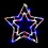 Vickerman X490624 35Lt LED R-W-B Star Window Decor 17x17"