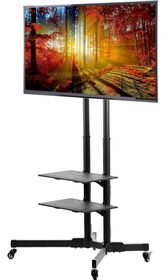 VIVO STAND-TV01B TV Cart for 37" to 70" LCD LED Plasma Flat Panels - Mobile Stand with Wheels