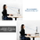 VIVO Black Wood Wide Desktop Stand Ergonomic TV Monitor Riser Desk Organizer