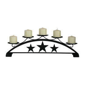 Village Wrought Iron C-PLB-45 Star - Table Top Pillar Candle Holder