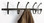 Village Wrought Iron CT-WH-5 Coat Bar with 5 hooks, Price/Each