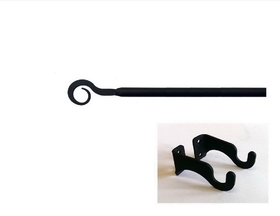 Village Wrought Curl Curtain Rod (Hardware is INCLUDED)