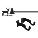 Village Wrought Deer/Pine Curtain Rod (Hardware is INCLUDED)