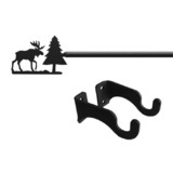 Village Wrought Moose/Pine Curtain Rod (Hardware is INCLUDED)