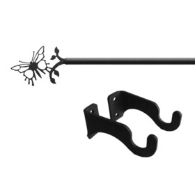 Village Wrought Butterfly Curtain Rod (Hardware is INCLUDED)