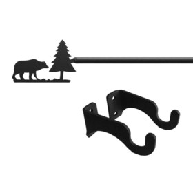 Village Wrought Bear/Pine Curtain Rod (Hardware is INCLUDED)