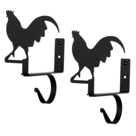 Village Wrought Iron CUR-SB-1 Rooster - Curtain Shelf Brackets