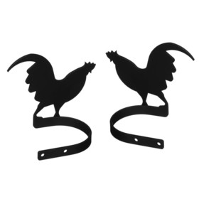 Village Wrought Iron CUR-TB-1 Rooster - Curtain Tie Backs