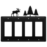 Village Wrought Iron EGGGG-22 Moose & Pine Trees - Quad. GFI Cover