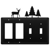 Village Wrought Iron EGGSS-203 Deer & Pine Trees - Double GFI and Double Switch Cover