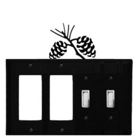 Village Wrought Iron EGGSS-89 Pinecone - Double GFI and Double Switch Cover