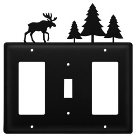 Village Wrought Iron EGSG-22 Moose & Pine Trees - Single GFI, Switch and GFI Cover