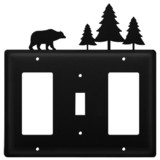 Village Wrought Iron EGSG-83 Bear & Pine Trees - Single GFI, Switch and GFI Cover