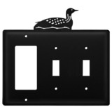 Village Wrought Iron EGSS-116 Loon - Single GFI and Double Switch Cover