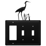 Village Wrought Iron EGSS-133 Heron - Single GFI and Double Switch Cover