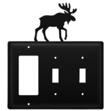 Village Wrought Iron EGSS-19 Moose - Single GFI and Double Switch Cover