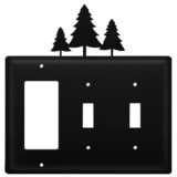 Village Wrought Iron EGSS-20 Pine Trees - Single GFI and Double Switch Cover
