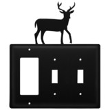 Village Wrought Iron EGSS-3 Deer - Single GFI and Double Switch Cover