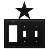 Village Wrought Iron EGSS-45 Star - Single GFI and Double Switch Cover
