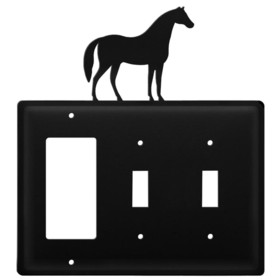 Village Wrought Iron EGSS-68 Horse - Single GFI and Double Switch Cover