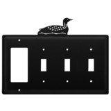 Village Wrought Iron EGSSS-116 Loon - Single GFI and Triple Switch Cover