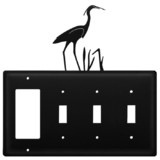 Village Wrought Iron EGSSS-133 Heron - Single GFI and Triple Switch Cover