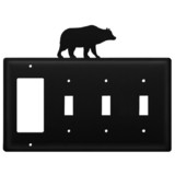 Village Wrought Iron EGSSS-14 Bear - Single GFI and Triple Switch Cover