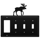 Village Wrought Iron EGSSS-19 Moose - Single GFI and Triple Switch Cover