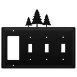Village Wrought Iron EGSSS-20 Pine Trees - Single GFI and Triple Switch Cover