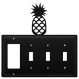 Village Wrought Iron EGSSS-44 Pineapple - Single GFI and Triple Switch Cover