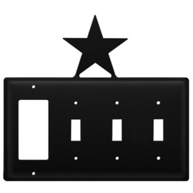 Village Wrought Iron EGSSS-45 Star - Single GFI and Triple Switch Cover
