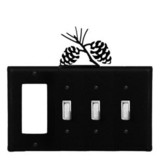 Village Wrought Iron EGSSS-89 Pinecone - Single GFI and Triple Switch Cover