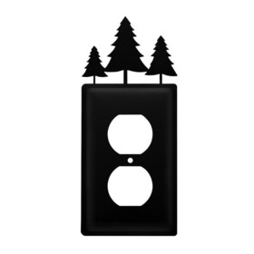 Village Wrought Iron EO-20 Pine Trees - Single Outlet Cover