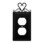 Village Wrought Iron EO-51 Heart - Single Outlet Cover, Price/Each