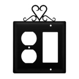 Village Wrought Iron EOG-51 Heart - Single Outlet and GFI Cover
