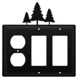 Village Wrought Iron EOGG-20 Pine Trees - Single Outlet and Double GFI Cover