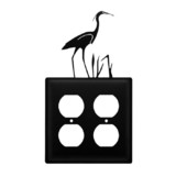 Village Wrought Iron EOO-133 Heron - Double Outlet Cover