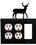 Village Wrought Iron EOOG-3 Deer - Double Outlet and Single GFI Cover, Price/Each